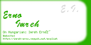 erno imreh business card